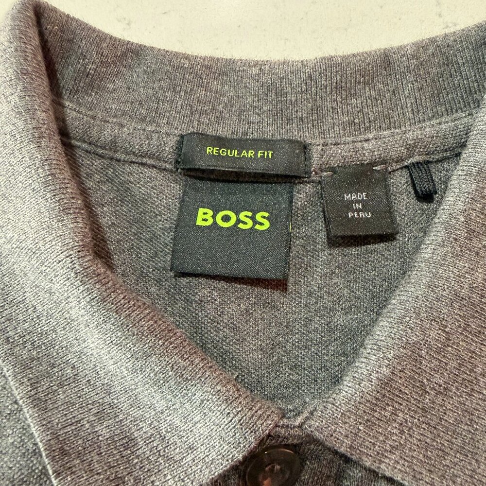 Boss Cotton Polo Charcoal Gray Medium (Runs Small)